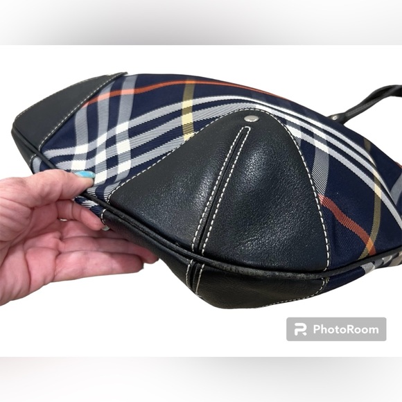 Burberry Blue Plaid Shoulder Bag w/COA - Picture 6 of 11